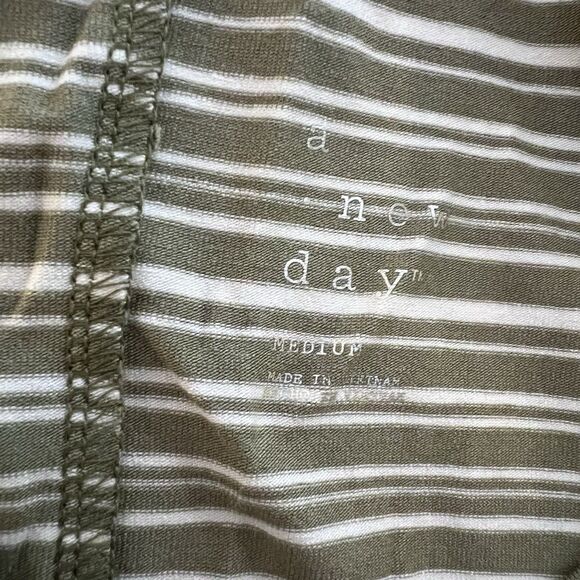 Womens Green Striped Maxi Tank Shirt Dress M Beach Vacation Cruise Summer - Picture 7 of 12